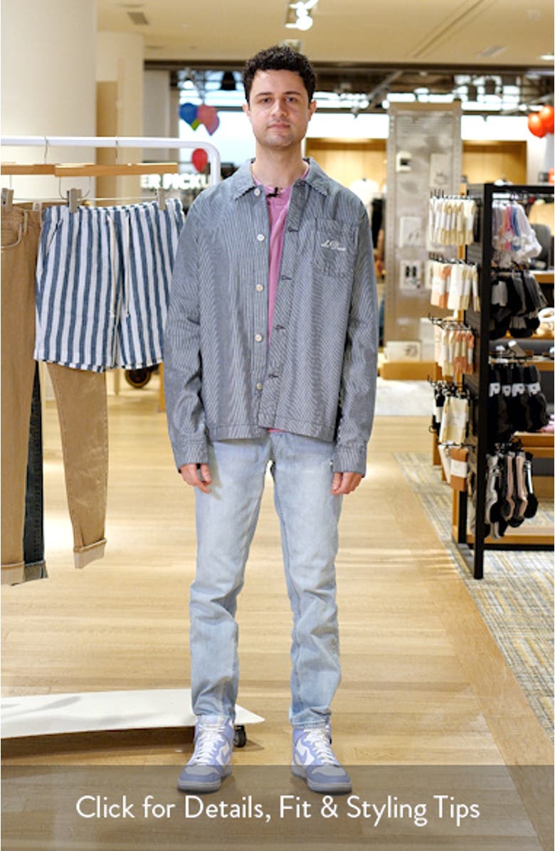 Steven Stripe Cotton Graphic Overshirt, sales video thumbnail