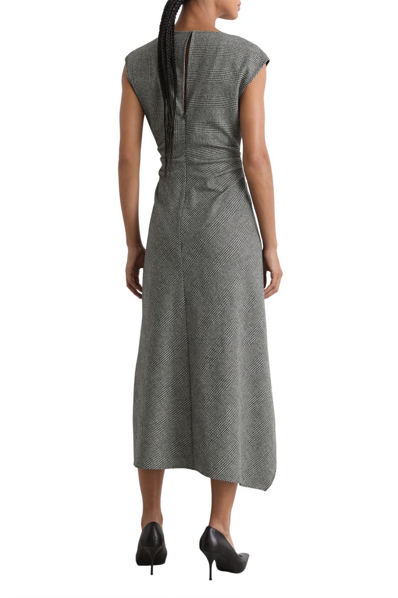 Clara Wool Blend Check Midi Dress, Alternate, color, GREY