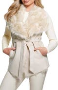 GUESS Nami Reversible Faux Fur & Faux Suede Vest