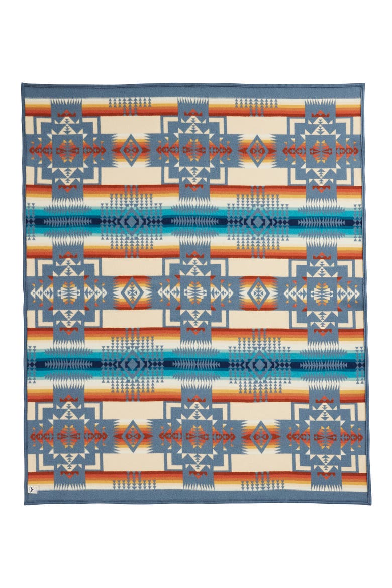 Chief Joseph Wool Blend Jacquard Blanket, Alternate, color, SLATE