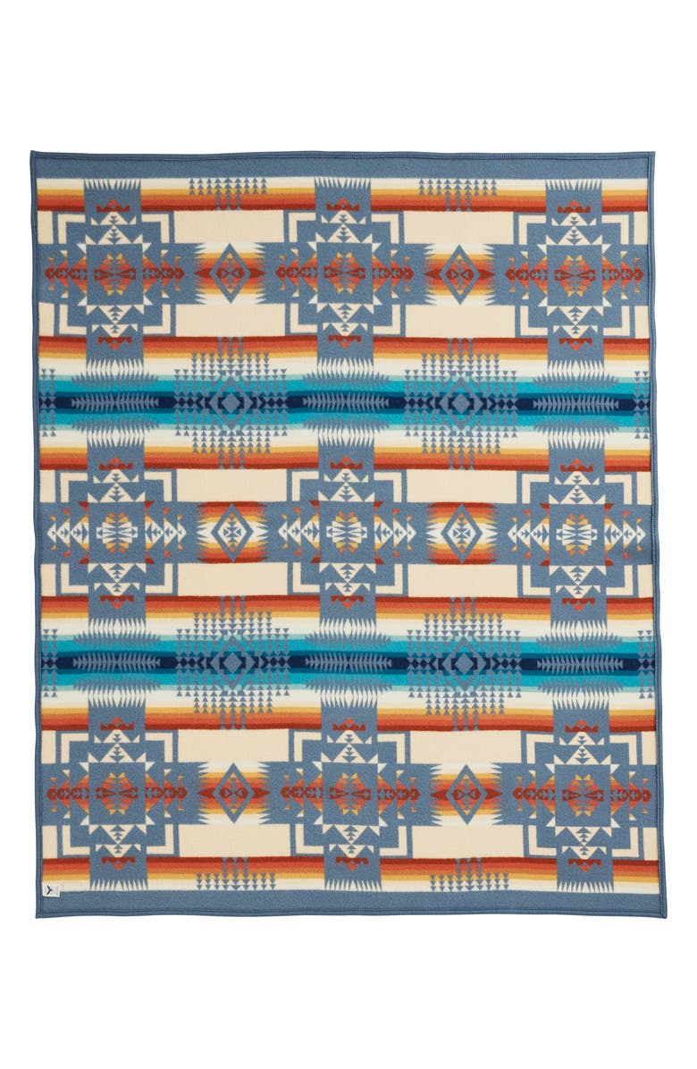 Pendleton Chief Joseph Wool Blend Jacquard Blanket, Alternate, color, Slate