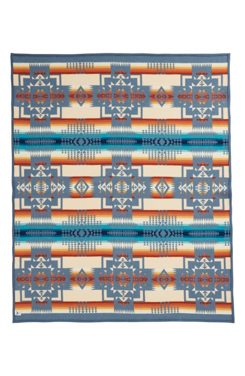 Pendleton Chief Joseph Wool Blend Jacquard Blanket In Blue