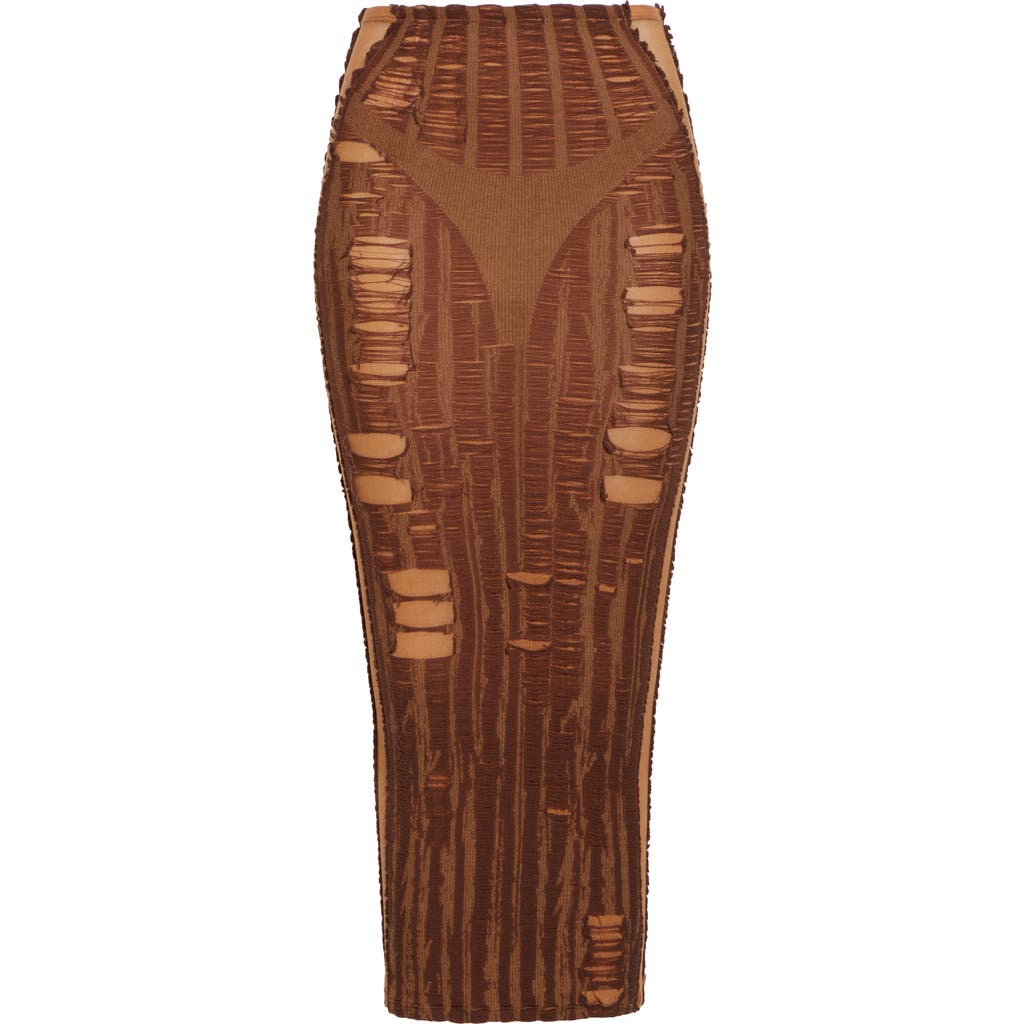 Shop Diesel ® M-calina Trompe L'oeil Midi Skirt In Wood