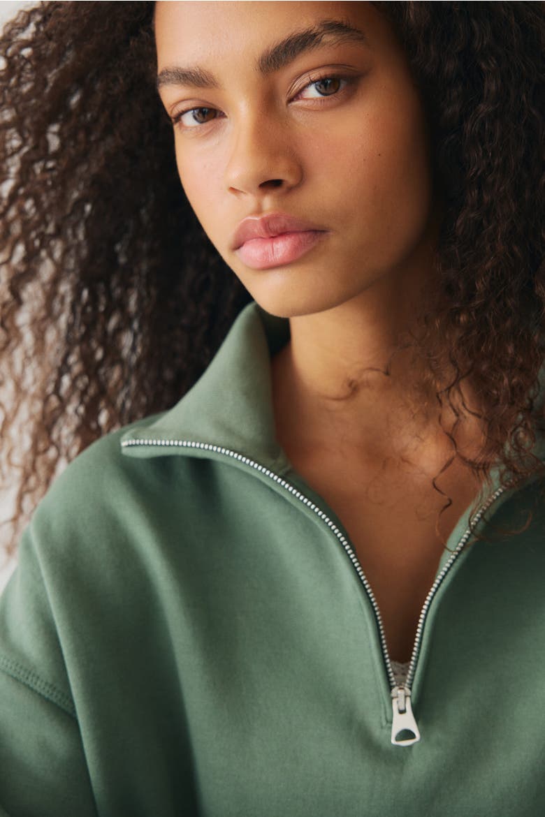 Zip-top Sweatshirt, Alternate, color, Dusty emerald green