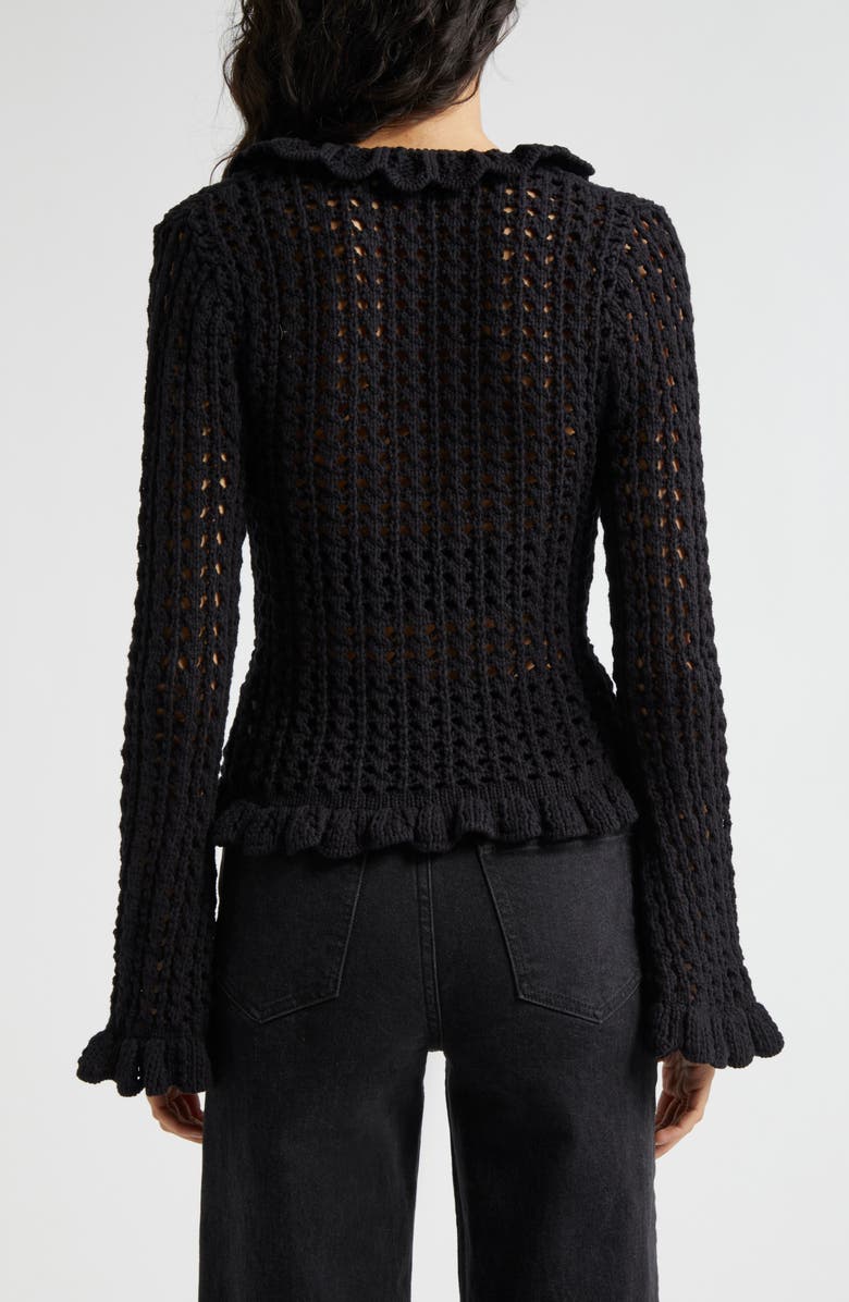 L'AGENCE Solaris Open Stitch Cotton Blend Cardigan, Alternate, color, 