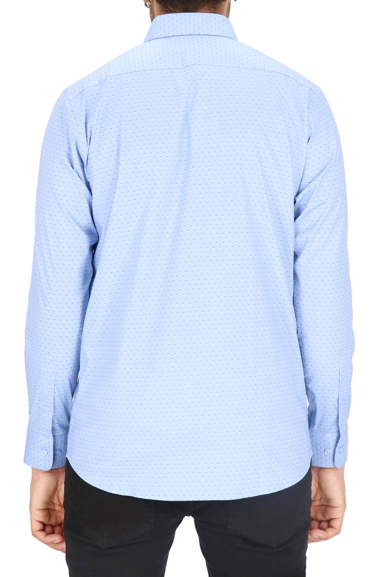 Dot Print Modern Fit Dress Shirt, Alternate, color, BLUE