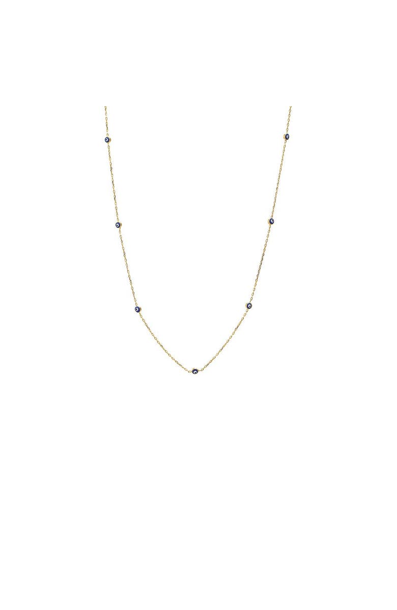 BY ADINA EDEN Sapphire Blue Evil Eye Station Necklace 14K, Main, color, 14K Gold