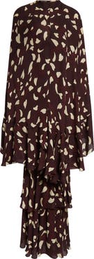 Johanna Ortiz Reinterpretation Heart Print Silk Maxi Dress