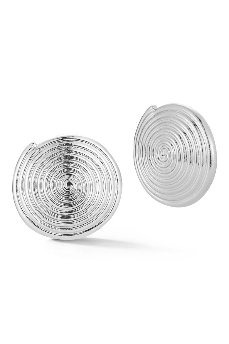 Swirl Stud Earrings, Main, color, SILVER