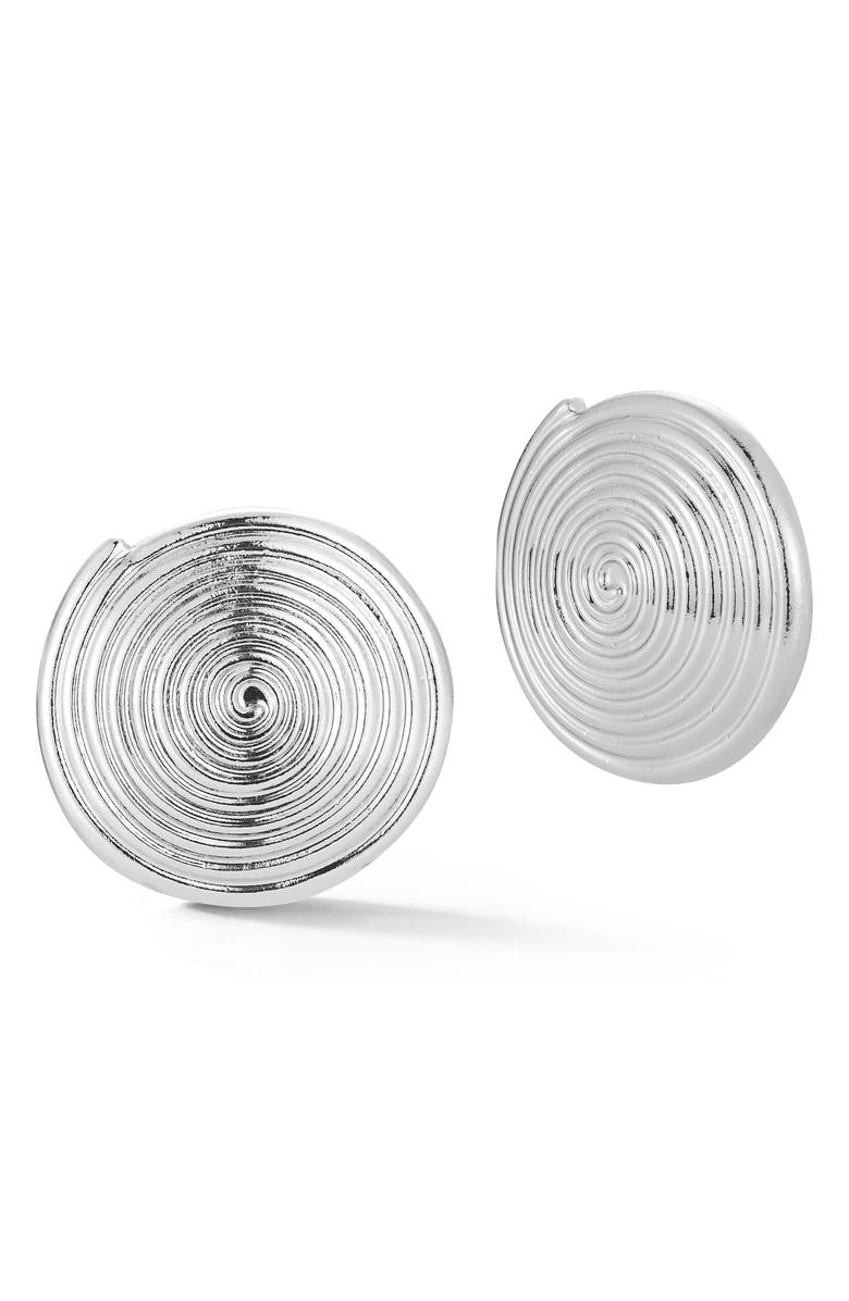 GLAZE JEWELRY Swirl Stud Earrings, Main, color, Silver