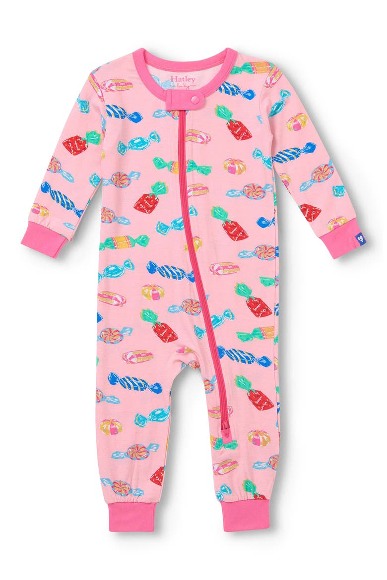Delicious Candies One-Piece Sleeper, Main, color, ROSE SHADOW