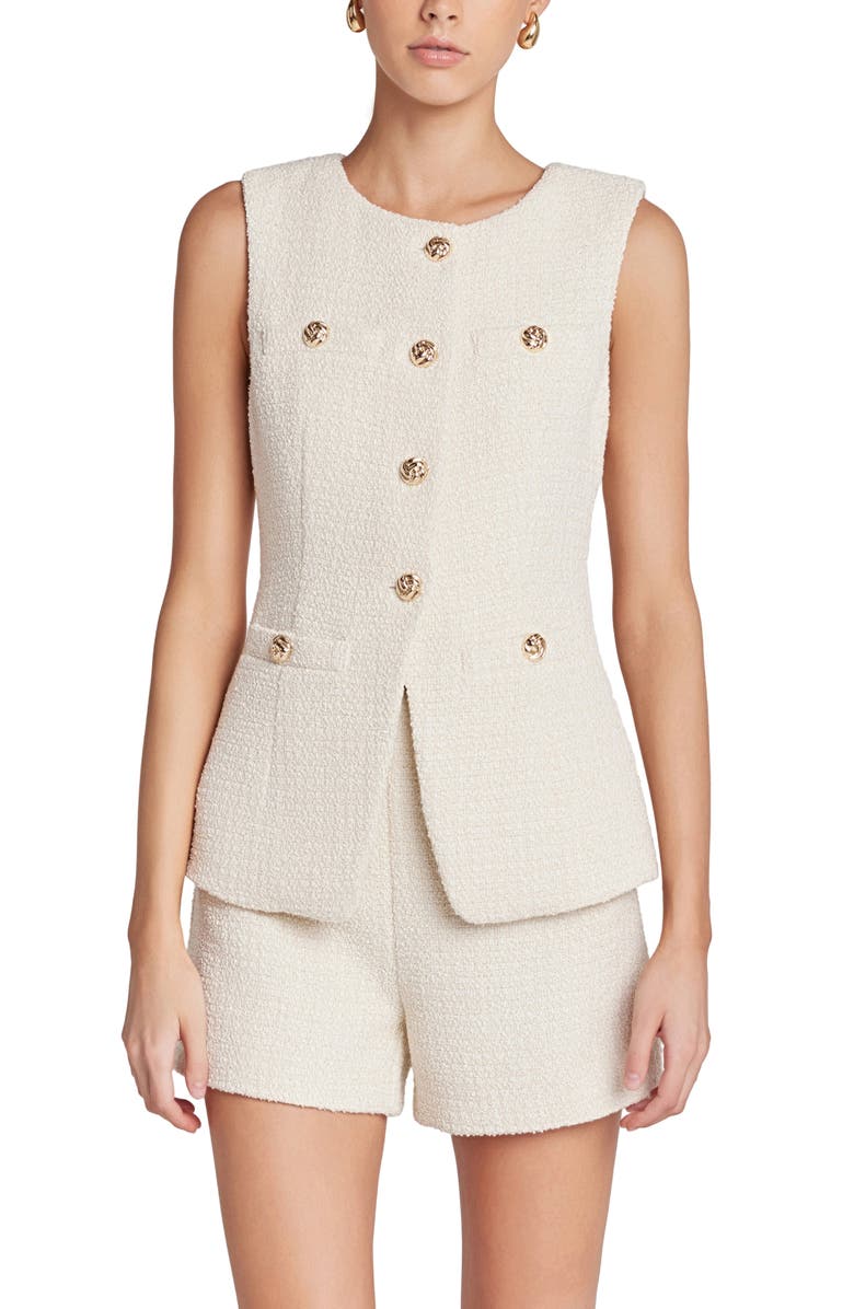 Endless Rose Longline Tweed Vest, Main, color, 