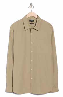 Vince Poplin Long Sleeve Classic Fit Button-Up Shirt
