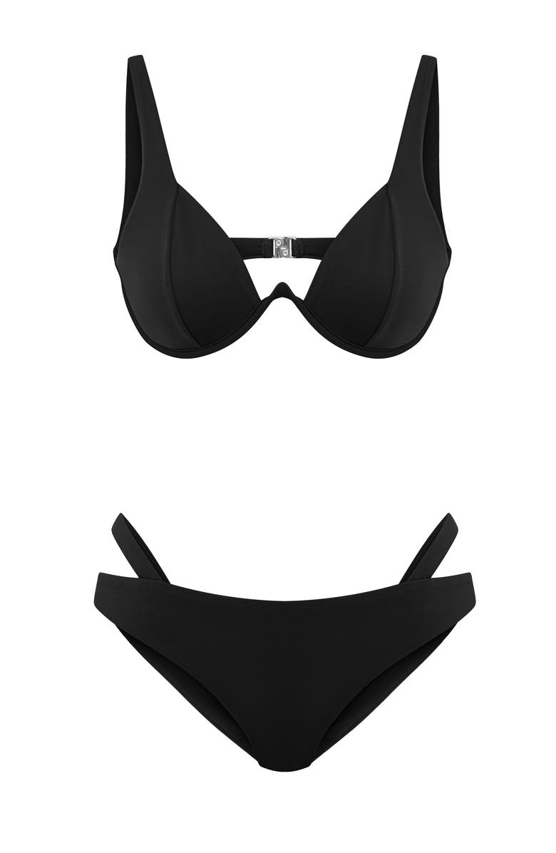 Jendue Cleo Bikini Swimwear, Main, color, Black