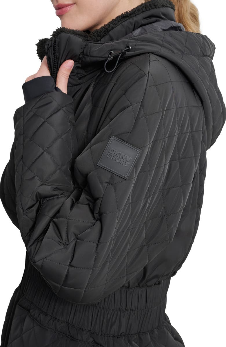 DKNY Quilted Hooded Jacket, Alternate, color,