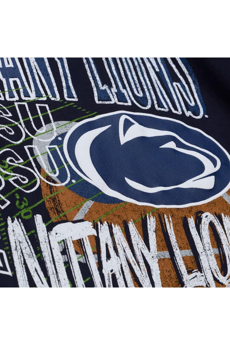 Men's Mitchell & Ness  Navy Penn State Nittany Lions Half Time Fleece Crewneck Sweatshirt, Alternate, color, Navy