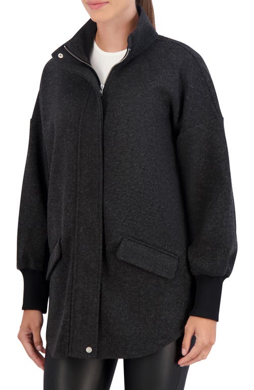 Ookie & Lala Faux Cashmere Rib Cuff Jacket In Dark Charcoal