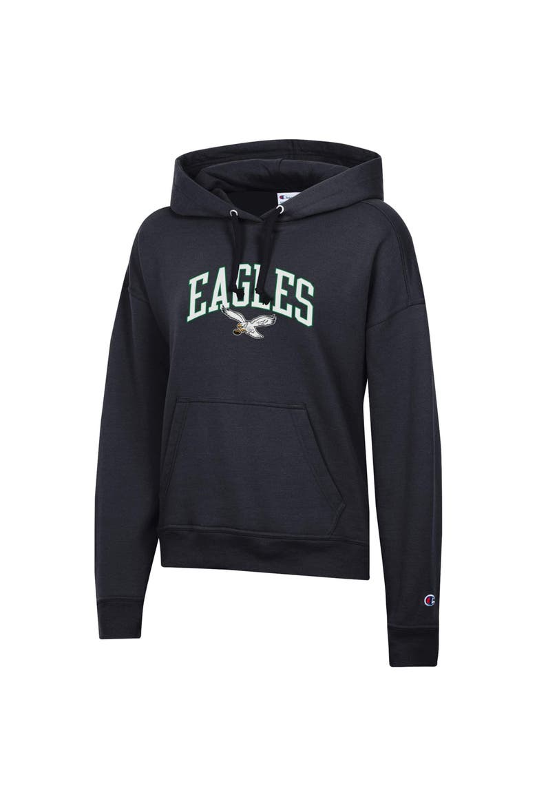Women's Champion  Black Philadelphia Eagles Powerblend Hoodie, Alternate, color, Black