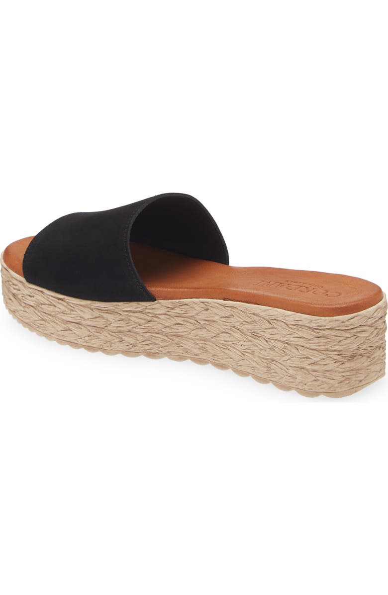Cordani Bizzy Espadrille Platform Wedge Slide Sandal, Alternate, color, Black Suede