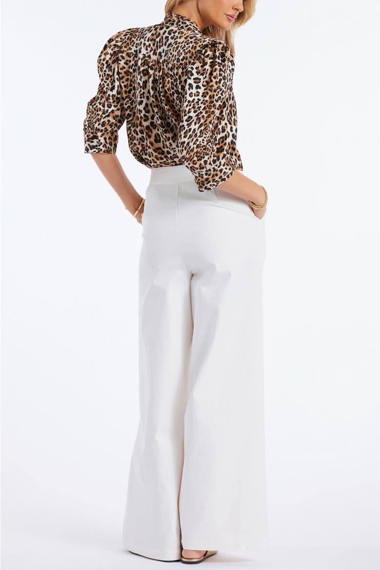 Remi Tie Neck Top, Alternate, color, Leo Print
