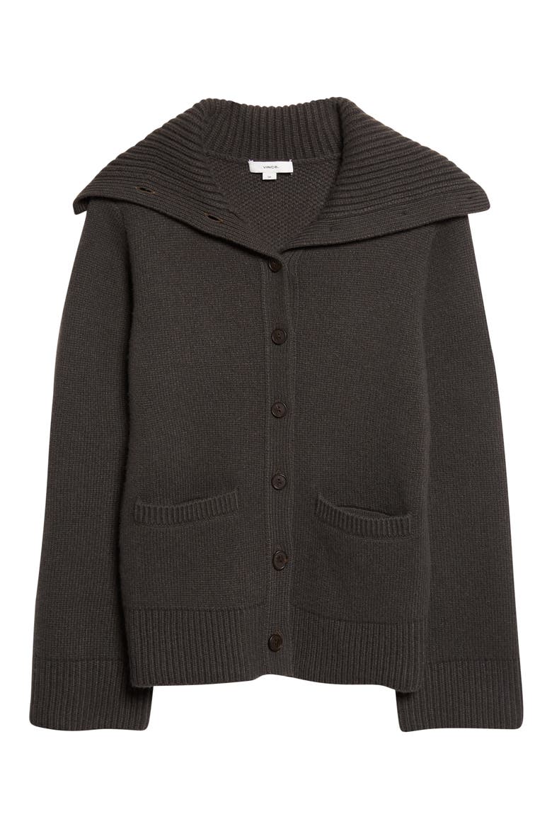Double Face Wool Blend Turtleneck Cardigan, Alternate, color, DARK THYME