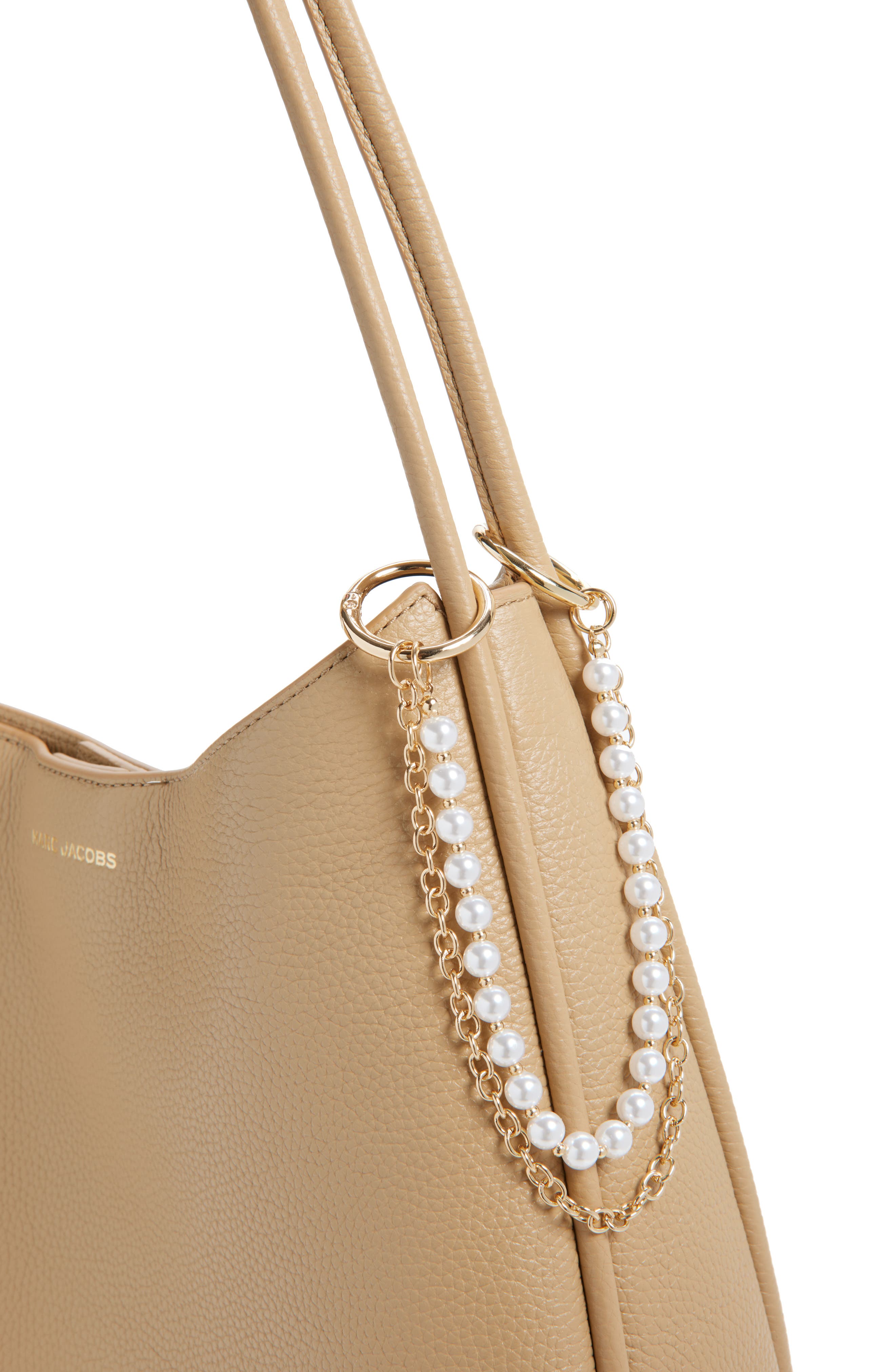 Chelsea28 Faux Pearl Chain Swag Bag Charm, Alternate, color, White Multi- Gold