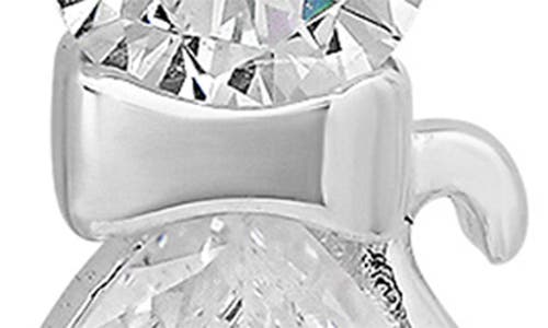 Queen Jewels Kitty Cat Drop Earrings In Silver