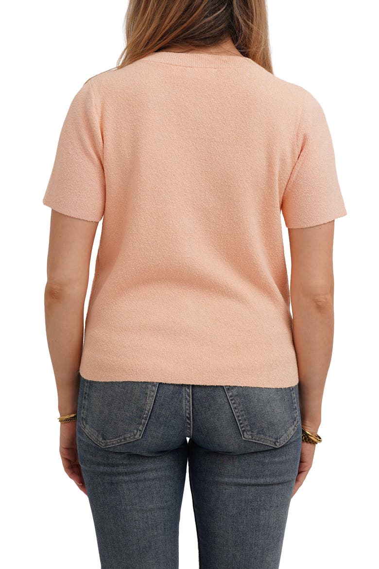 Short Sleeve Cardigan, Alternate, color, MELLOW PEACH