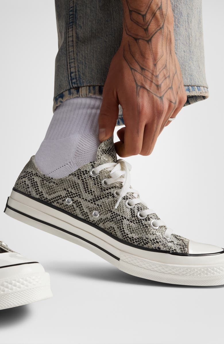 Converse Chuck 70 Faux Snakeskin Suede Low Top Sneaker, Alternate, color,