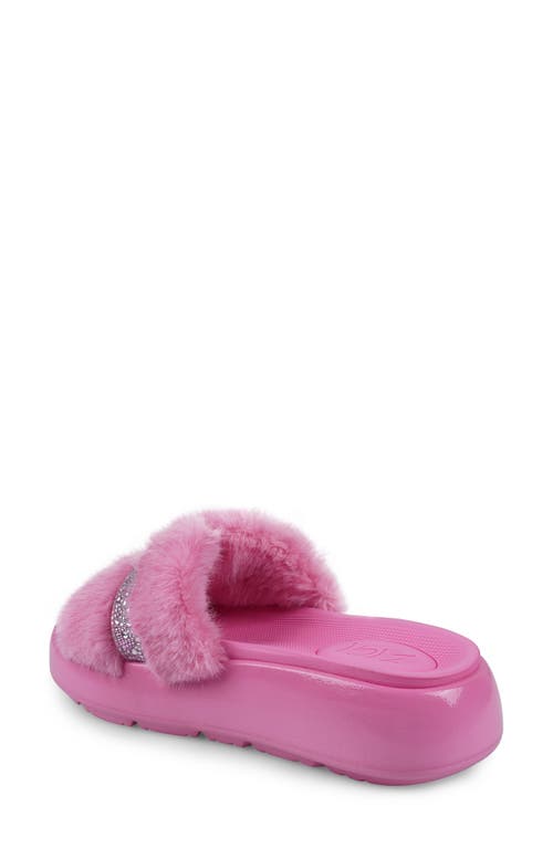 Zigi Finley Faux Fur Platform Sandal In Pink