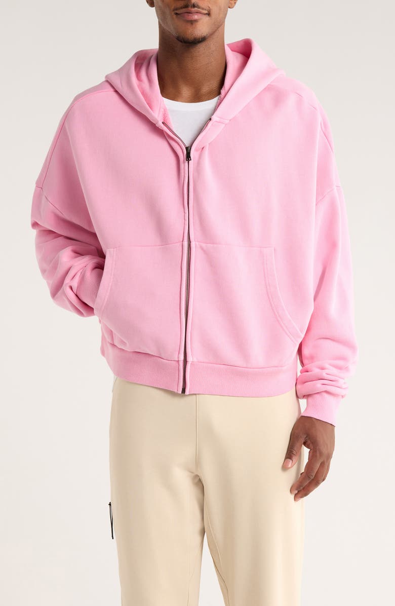 Elwood Oversize Rectangle Zip Hoodie, Alternate, color, Pink