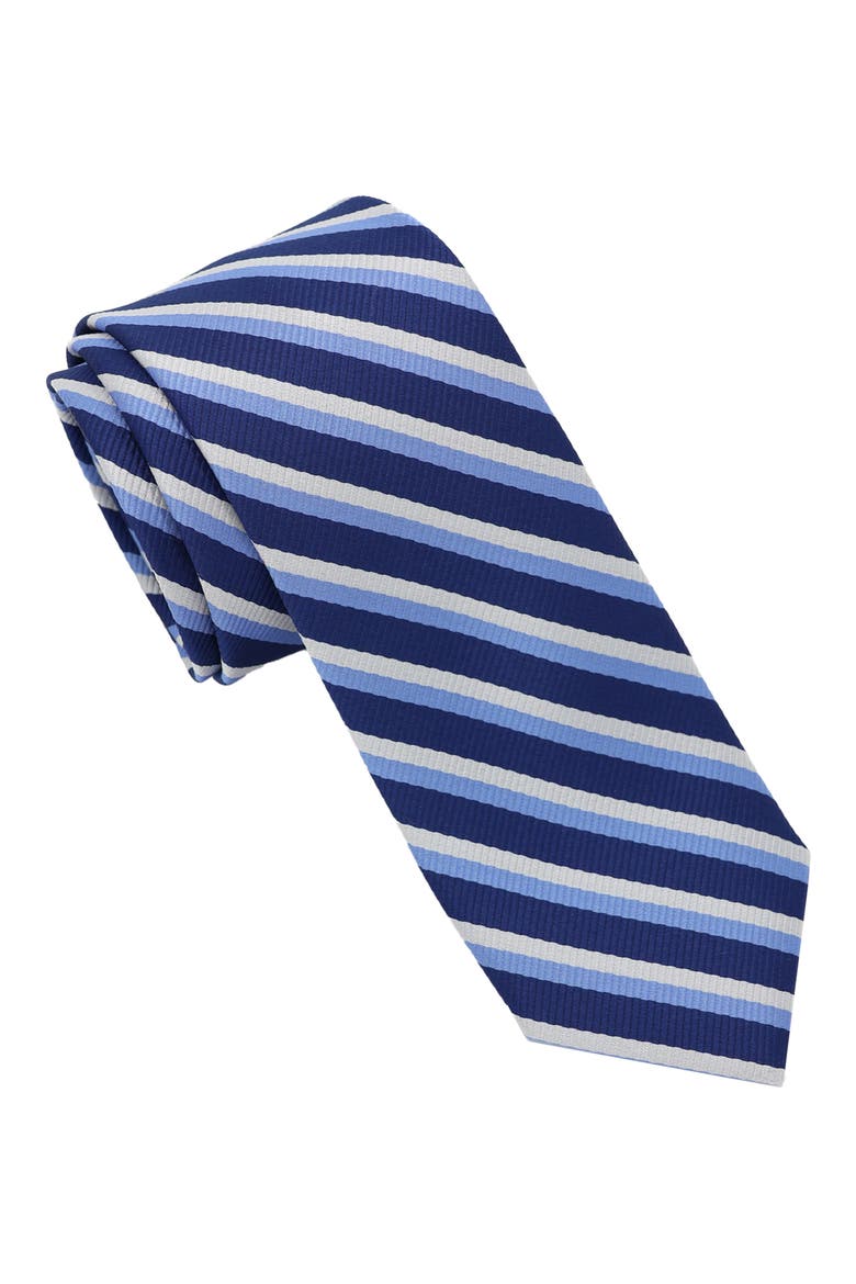 Diagonal Stripe Tie, Main, color, NAVY LIGHT BLUE