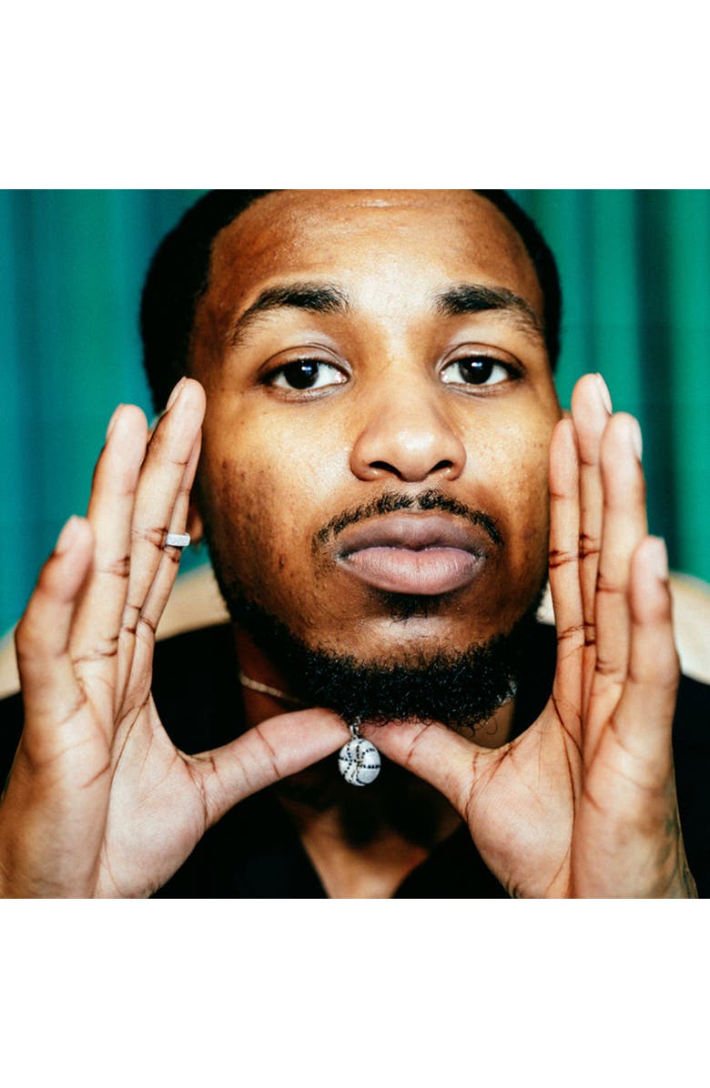 PASCAL The Basketball Crooked Ball Diamond Pavé Necklace, Alternate, color, Silver / Black Diamond