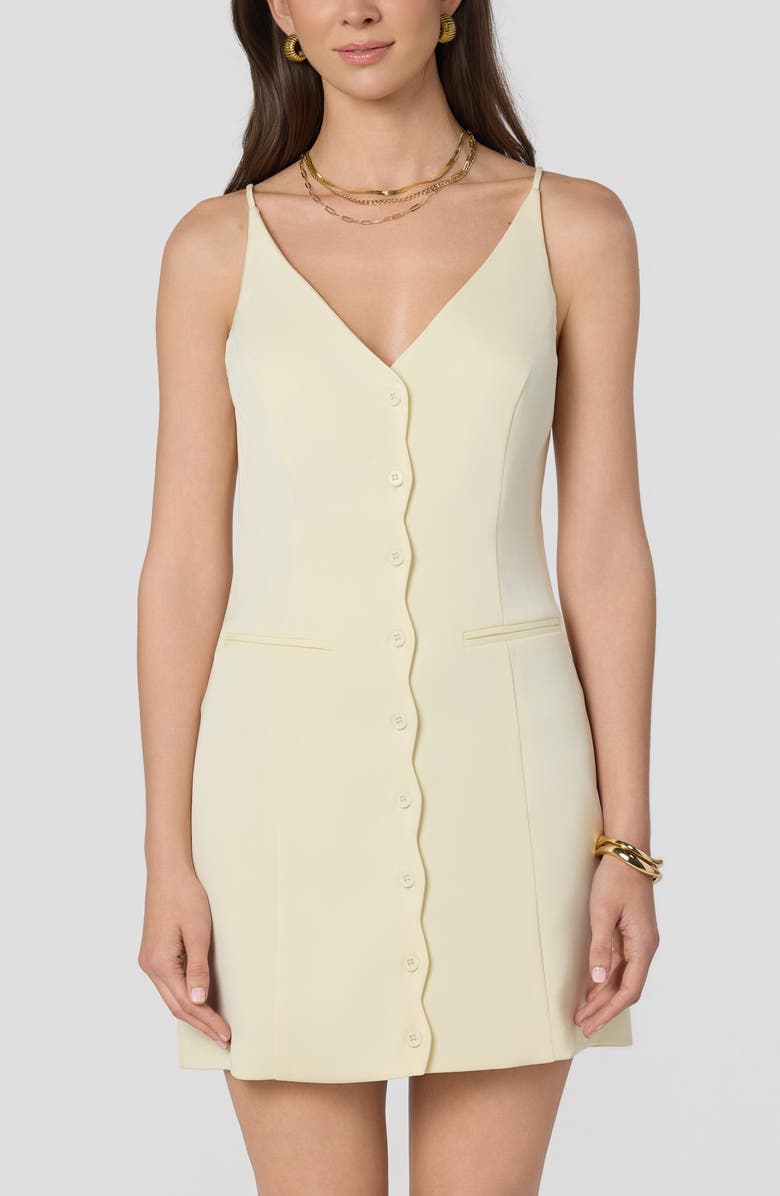 ASTR the Label Calissa Scallop Sheath Minidress, Alternate, color, Pale Yellow