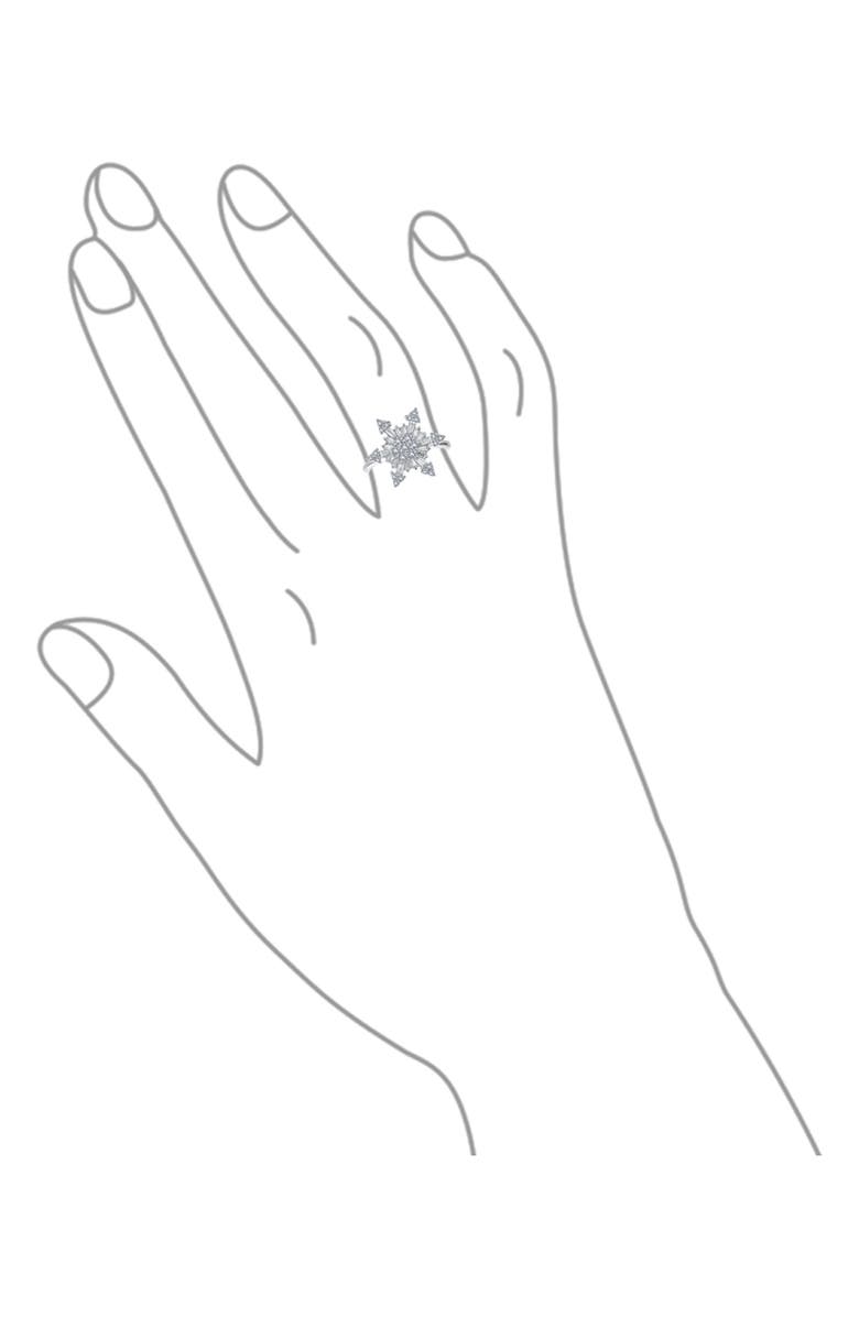 BLING JEWELRY Sterling Silver CZ Snowflake Spinner Ring, Alternate, color, 