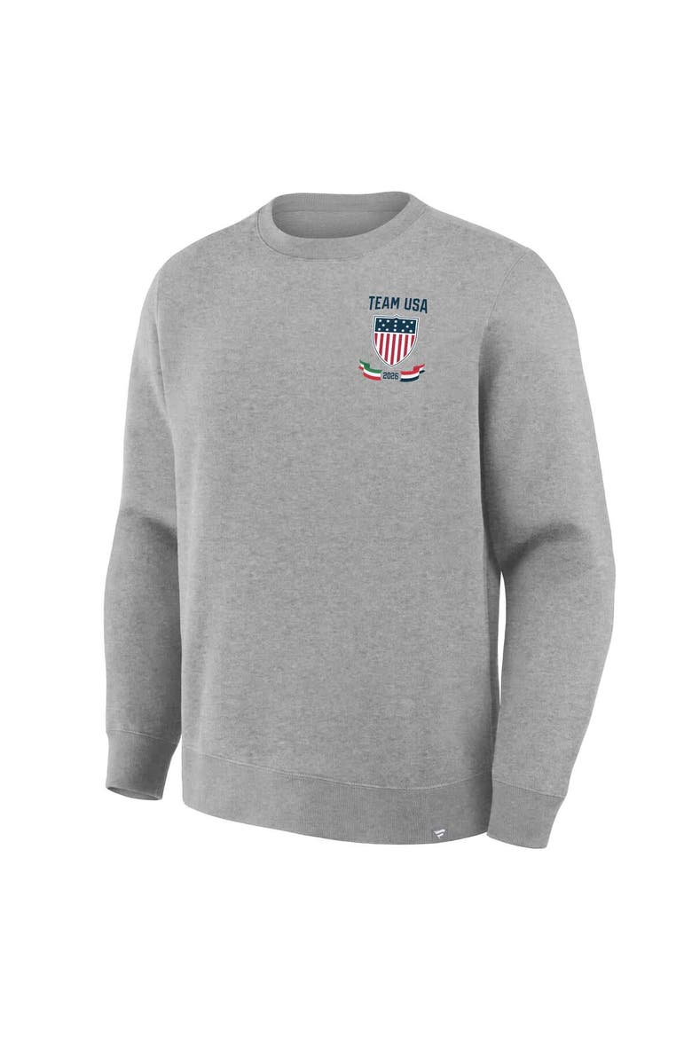 Men's Fanatics Heather Gray Team USA Milano Cortina 2026 Winter Olympics Skiing Sweatshirt, Alternate, color, Heather Gray