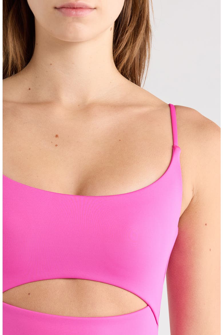 Peak Cutout One-Piece Swimsuit, Alternate, color, HOT PINK