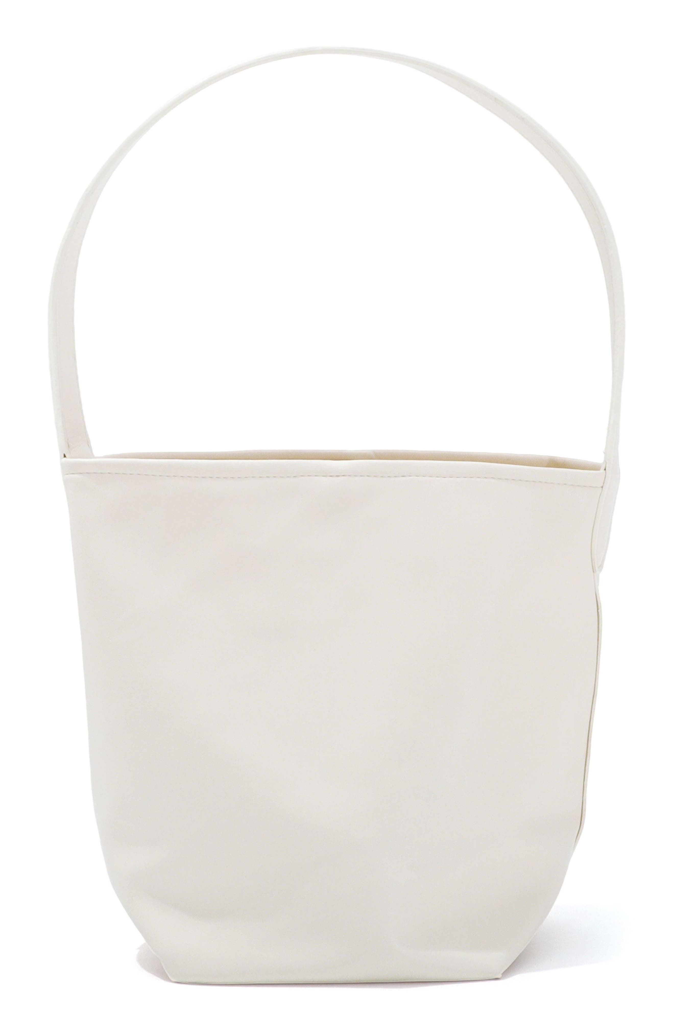 Adornia Faux Leather Bucket Bag, Main, color, White