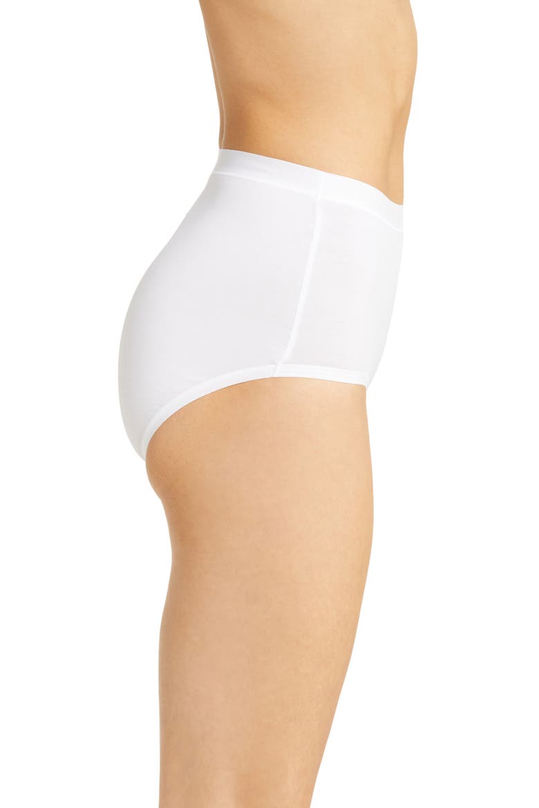 Understated Cotton Blend Briefs, Alternate, color, WHITE