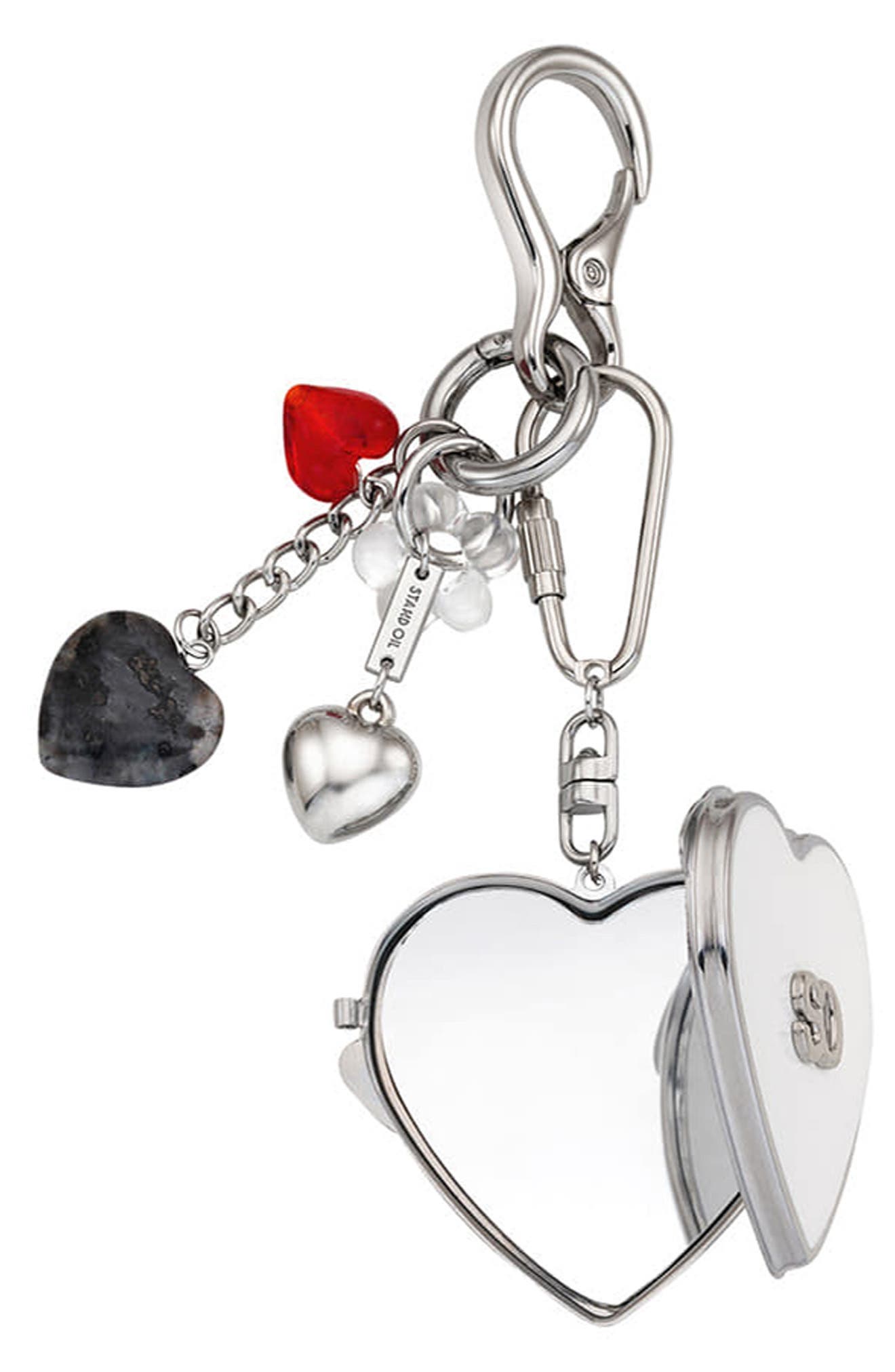 Stand Oil Mirror Heart Charm Key Ring, Alternate, color, 