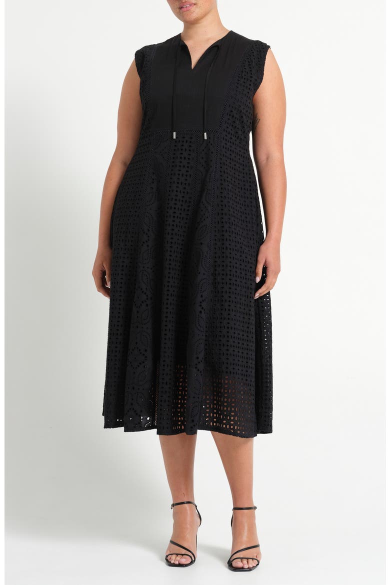 Blair Eyelet Sleeveless Maxi Dress, Main, color, BLACK