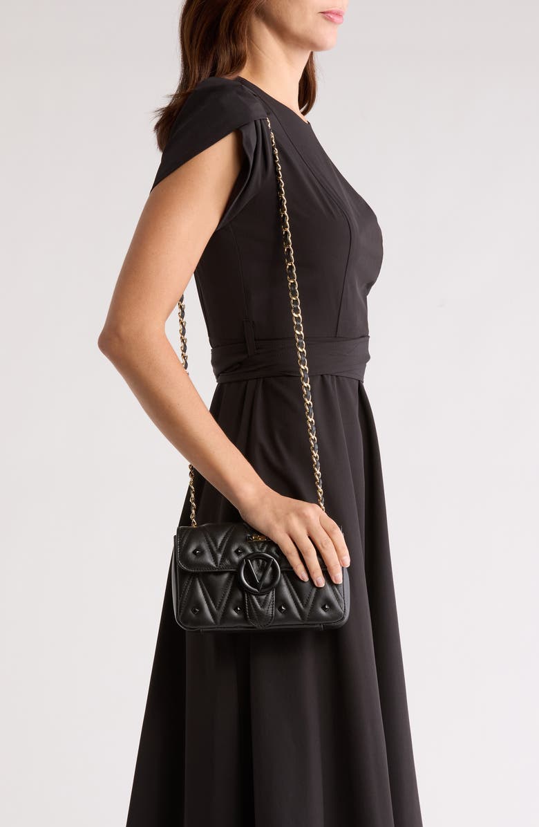 VALENTINO BY MARIO VALENTINO Poisson Diamond Stud Leather Shoulder Strap, Alternate, color,