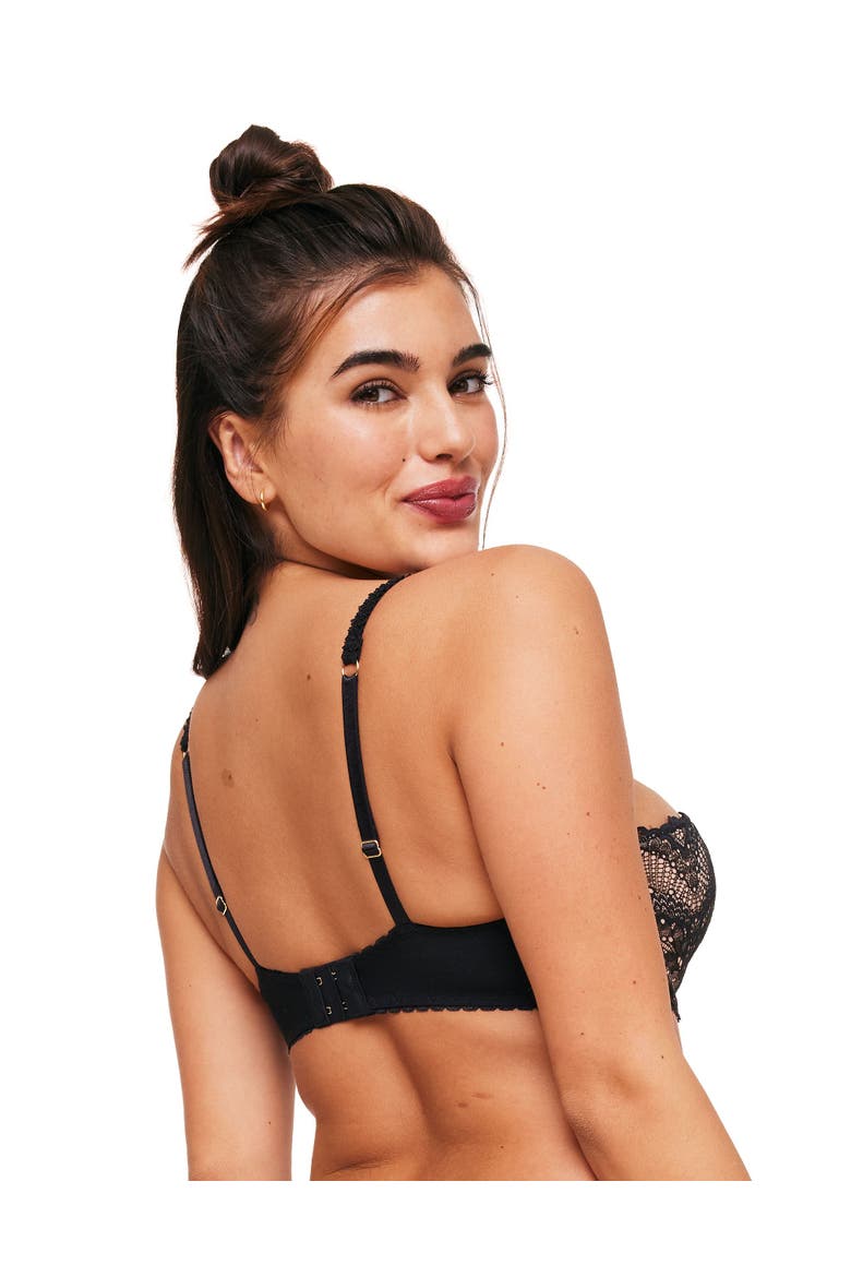 Kimmy Push Up Balconette Bra, Alternate, color, Black
