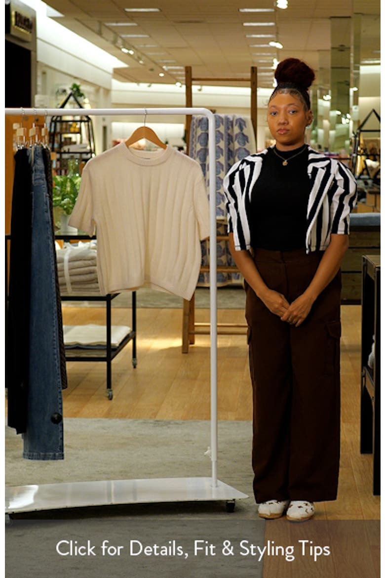 Short Sleeve Cashmere Rib Sweater video