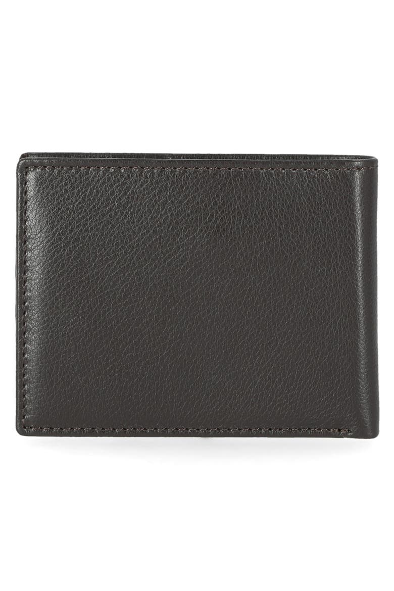 Textured Leather Bifold Passcase Wallet, Alternate, color, BROWN