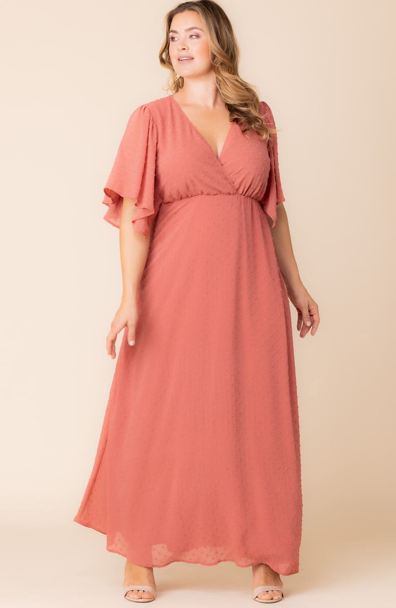 Kiyonna Metallic Thread Dress, Alternate, color, Peachy Keen