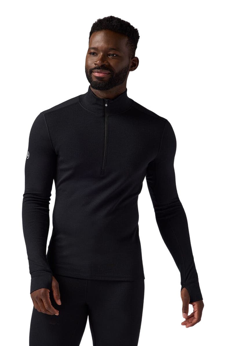 Backcountry Cedars Rws Merino Mid-Wt Baselayer 1/4-Zip Top - Men
s, Main, color, Black