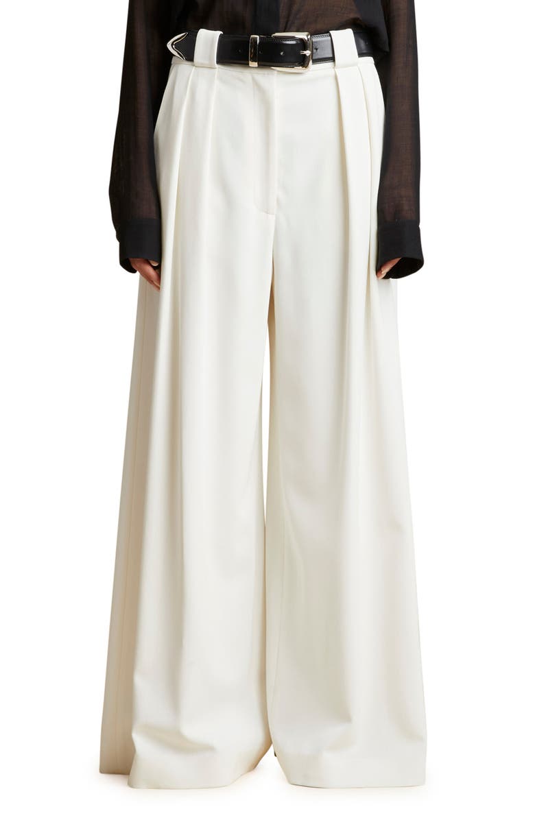 Khaite Rico Pleated Wide Leg Pants, Main, color, 