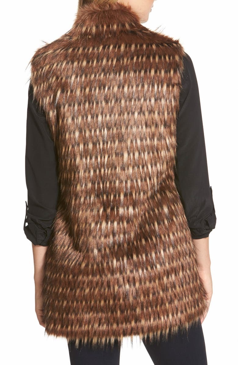 Ellen Tracy Tiered Faux Fur Vest, Alternate, color, 