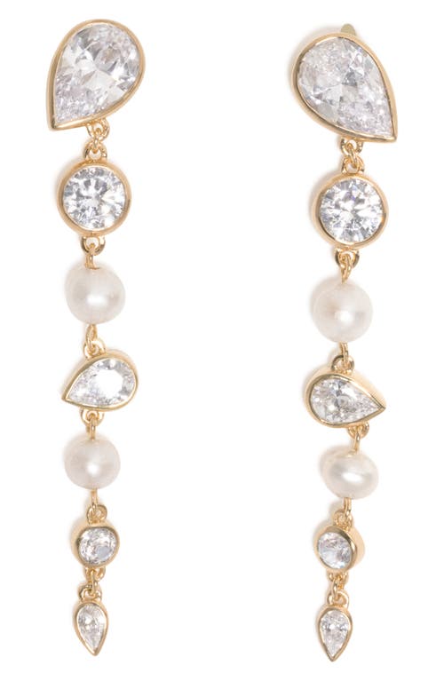 Completedworks Freshwater Pearl & Cubic Zirconia Drop Earrings In Gold